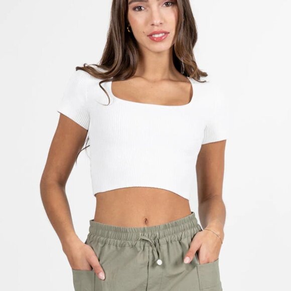 Ćest Moi Ottoman Rib Square Neck Tee - Picture 2 of 2